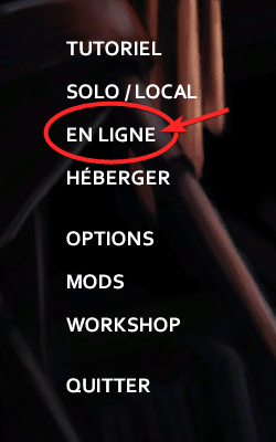 Menu principal - En ligne