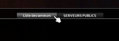 Onglet Liste des serveurs (Favoris)